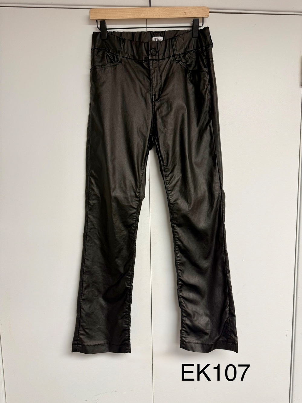 Flog Black Coated Waxed Stretch Bootcut Pants Size 27 MSRP $220